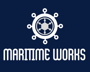 Ship Steering Wheel logo design