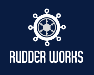Rudder - Ship Steering Wheel logo design