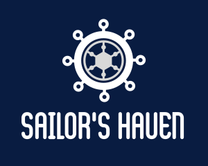 Ship Steering Wheel logo design