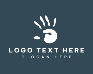 Handprint Palm Blob logo design