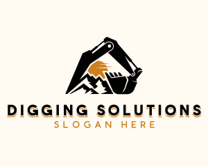 Excavator - Mining Quarry Excavator logo design