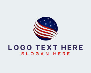 Patriot - Globe American Flag logo design