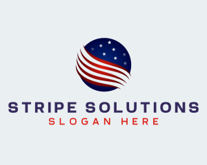 Globe American Flag logo design