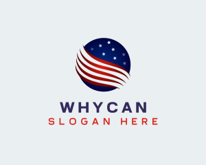 Country - Globe American Flag logo design