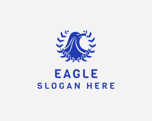 Eagle Bird Wreath logo design