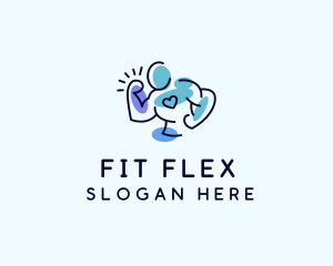 Arm Flex Muscle Man  logo design