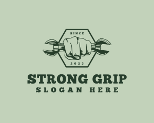 Grip - Wrench Fist Handyman logo design