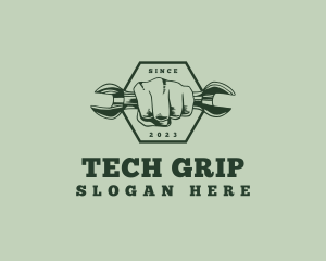 Wrench Fist Handyman logo design