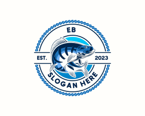 Aquatic Fisherman Fish Logo