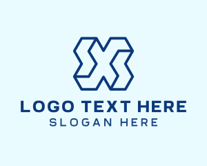Modern - Blue Tech Letter X logo design