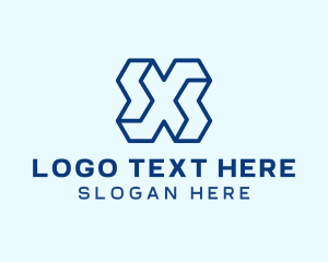 Technology - Blue Tech Letter X logo design