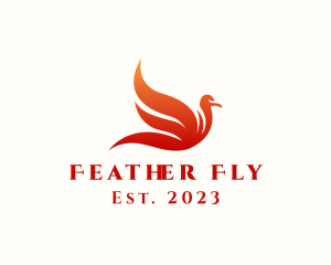 Gradient Flying Phoenix logo design