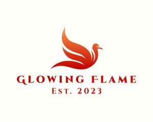 Gradient Flying Phoenix logo design