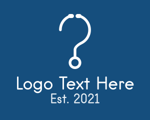 Telehealth - Stethoscope Question Mark logo design