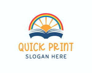 Rainbow Sunrise Book logo design