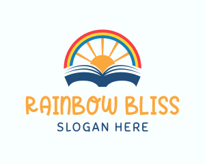 Rainbow Sunrise Book logo design