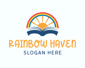 Rainbow Sunrise Book logo design