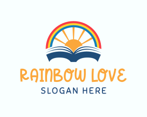 Rainbow Sunrise Book logo design