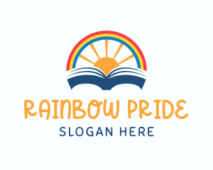 Rainbow Sunrise Book logo design