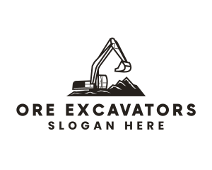 Mining - Excavator Mining Machinery logo design