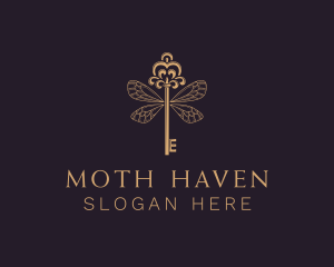 Moth - Elegant Key Wing logo design