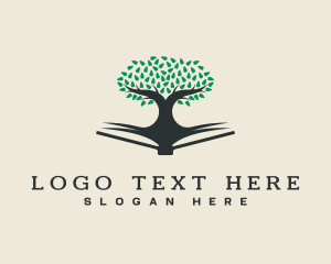 School - Educational Tree Book logo design