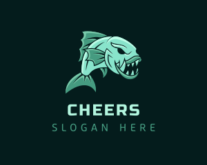 Piranha Ocean Fish Logo