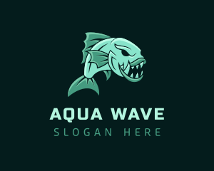 Oceanic - Piranha Ocean Fish logo design