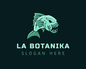 Angry - Piranha Ocean Fish logo design