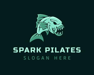 Aquatic - Piranha Ocean Fish logo design