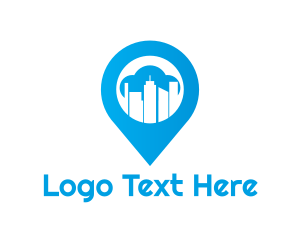 Blue Building - Blue Urban Pin logo design