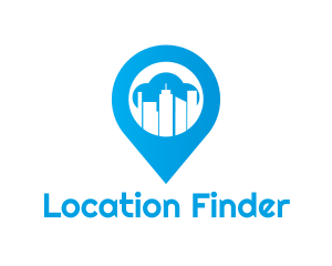 Geolocation - Blue Urban Pin logo design