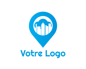 Locator - Blue Urban Pin logo design