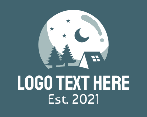 Campground - Night Camping Site logo design