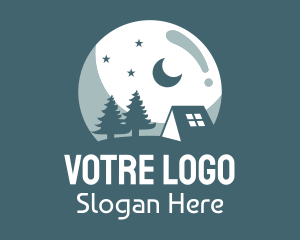 Night Camping Site Logo