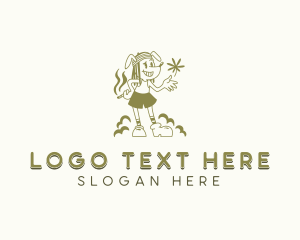 Vintage - Smoking Marijuana Dog logo design