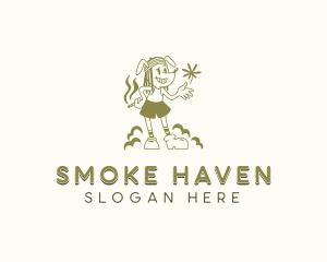 Smoke - Smoking Marijuana Dog logo design