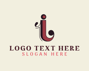 Antique Circus Letter I logo design