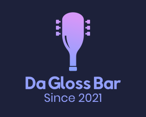 Guitar Bottle Bar logo design