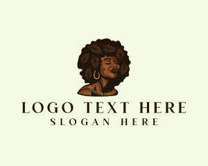 Hairdresser - Afro Lady Beauty logo design