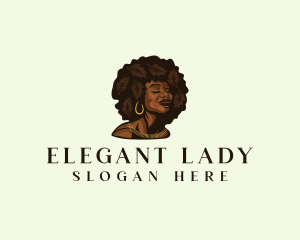 Afro Lady Beauty logo design