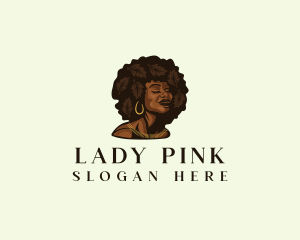 Afro Lady Beauty logo design