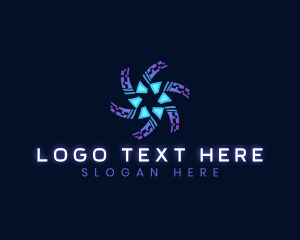 Technology Vortex Cyber Star logo design