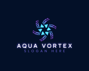 Technology Vortex Cyber Star logo design