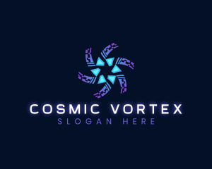 Technology Vortex Cyber Star logo design