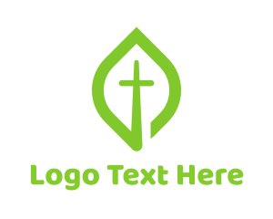 Leaf - Leaf Cross logo design