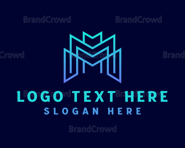 Modern Geometric Letter M Logo