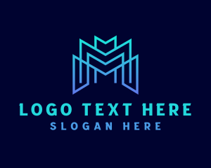 Modern Geometric Letter M Logo