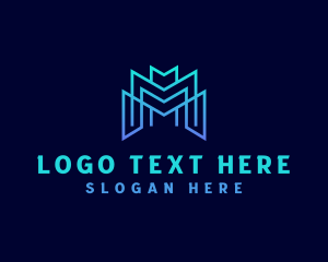 Modern Geometric Letter M Logo