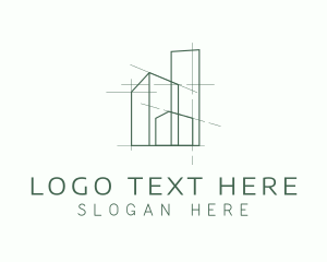 Architectural - Green Property Contractor logo design